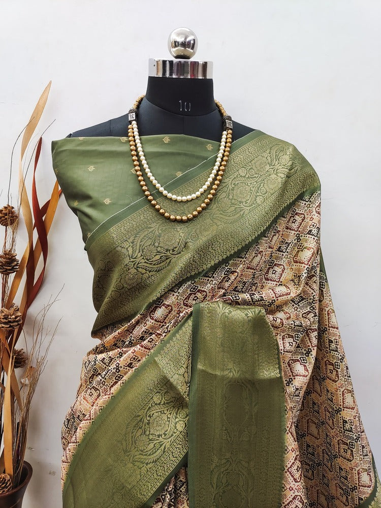 Premium Soft Lichi Silk with digital print