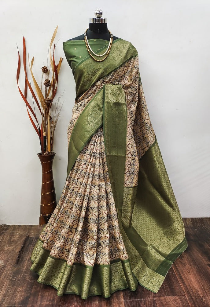 Premium Soft Lichi Silk with digital print