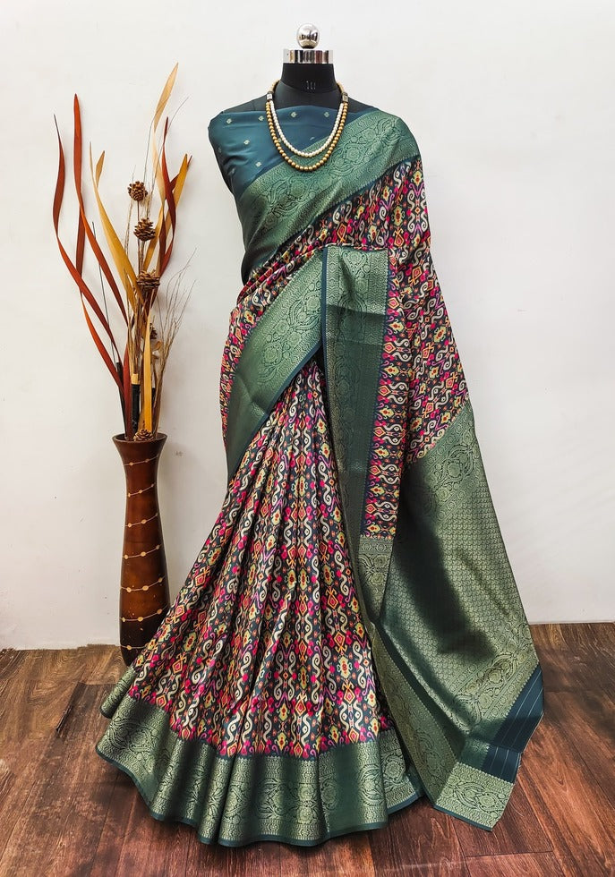 Premium Soft Lichi Silk with digital print
