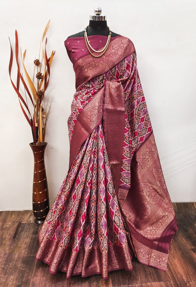 Premium Soft Lichi Silk with digital print