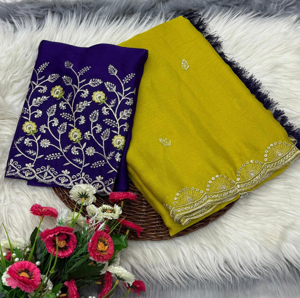 Soft Chiffon Saree With All-over sequin embroidery