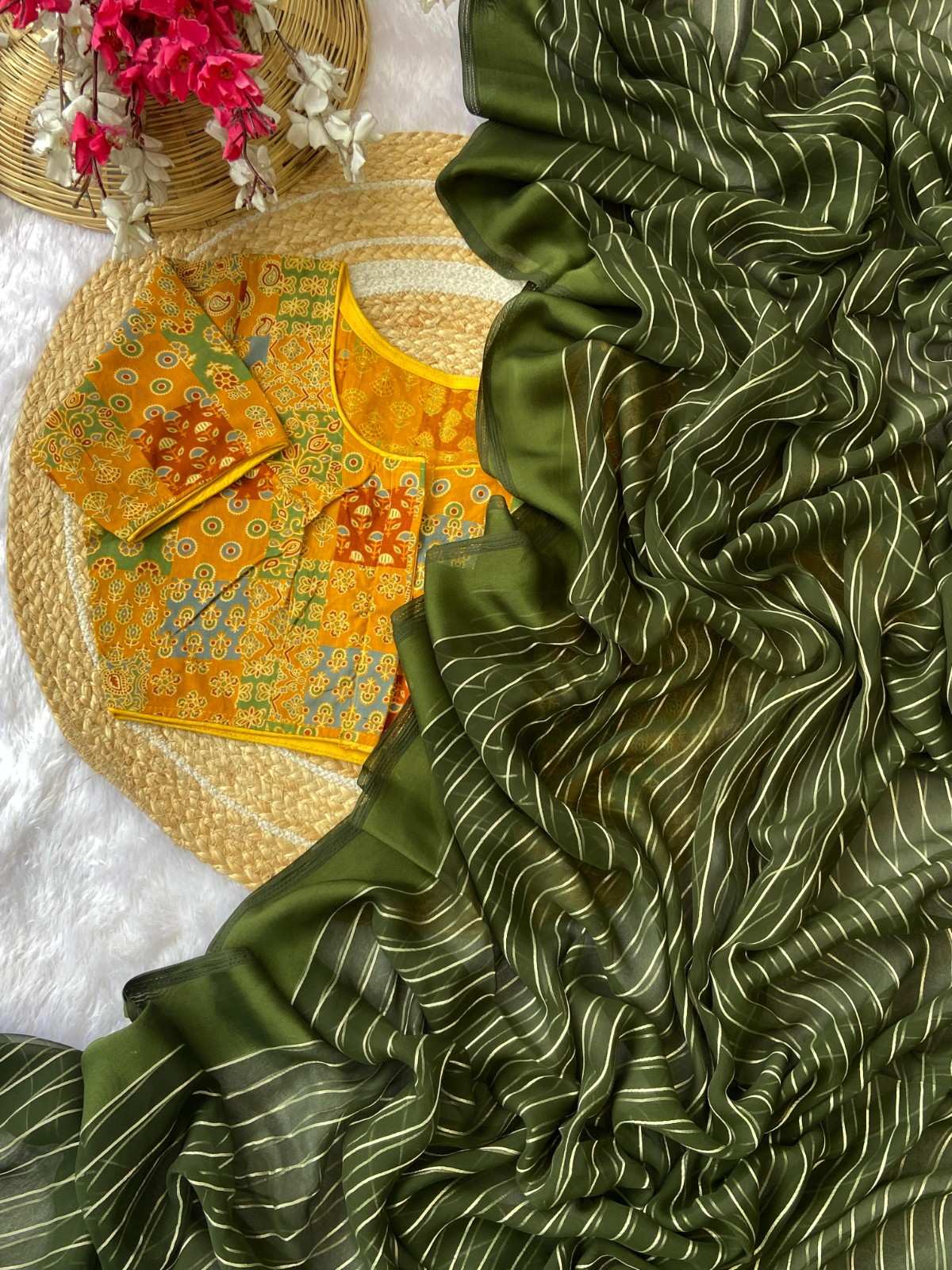Premium Chiffon Lining with Satin Border