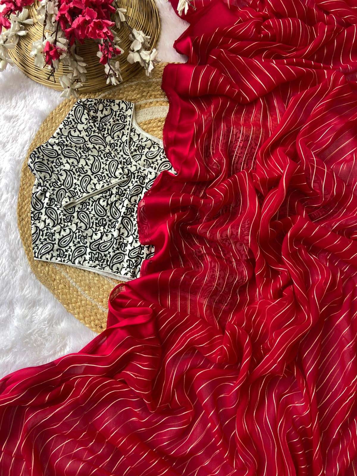 Premium Chiffon Lining with Satin Border