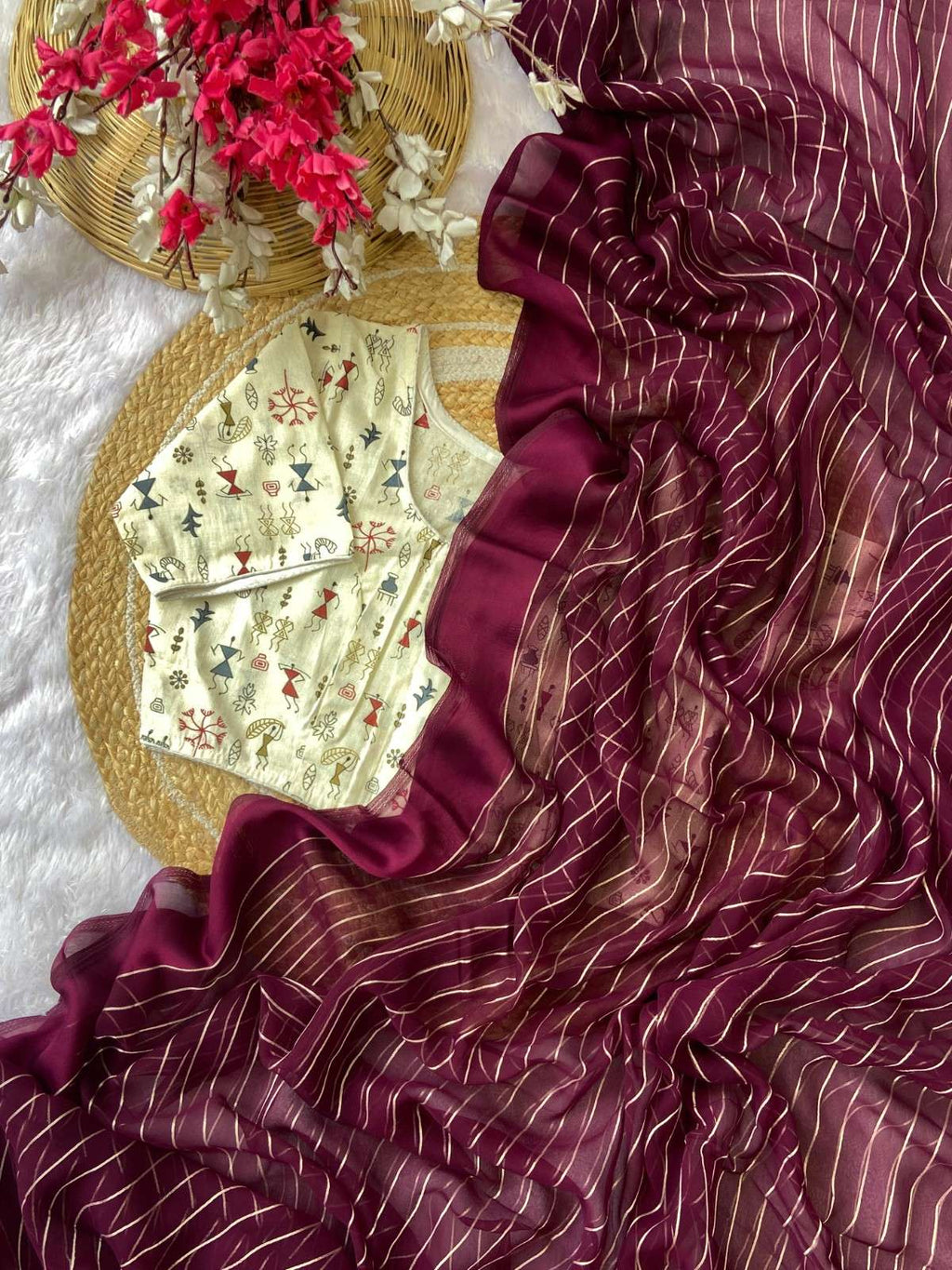 Premium Chiffon Lining with Satin Border