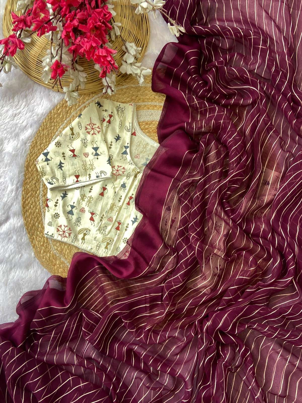 Premium Chiffon Lining with Satin Border