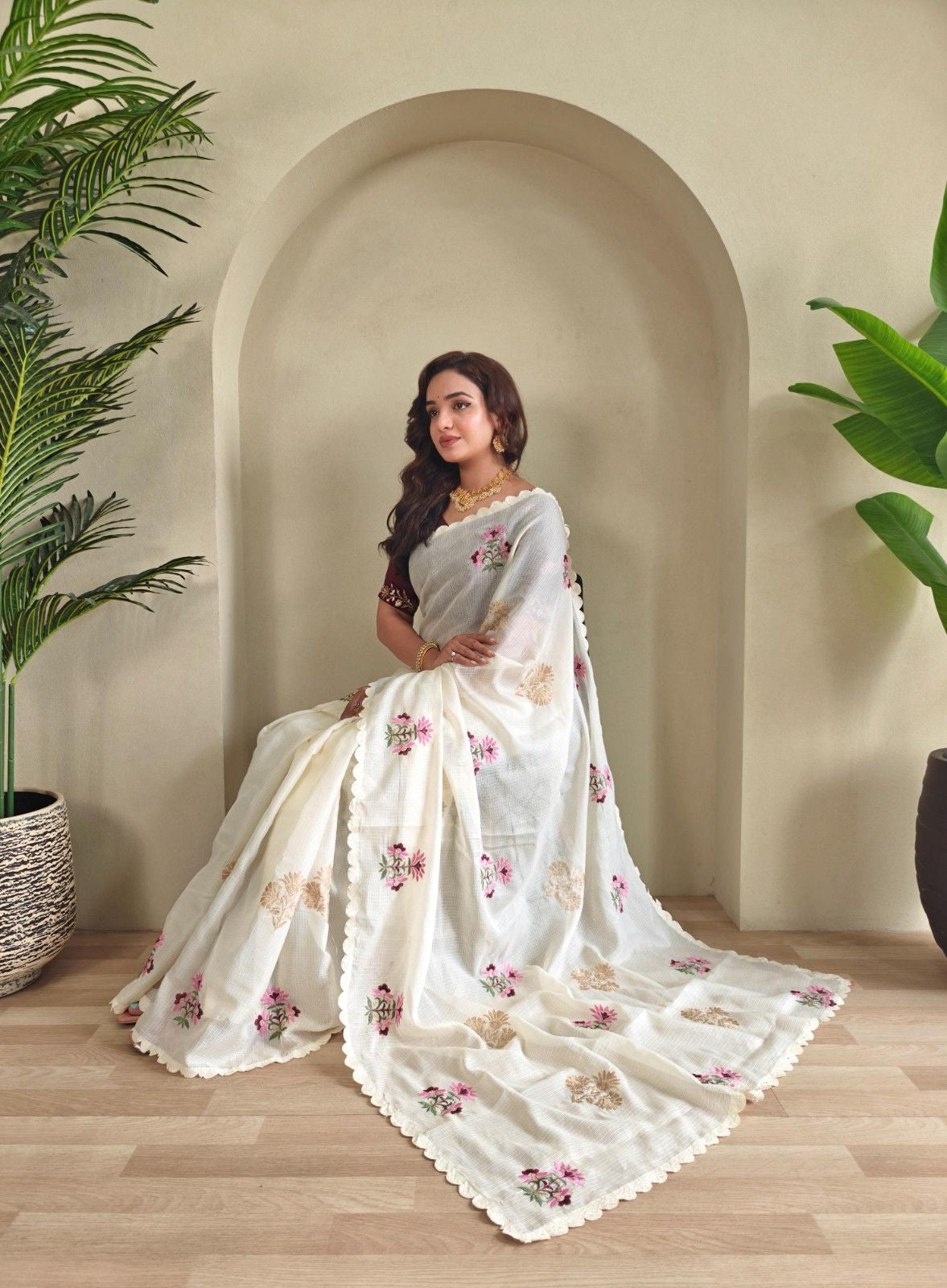 Premium Kota Doriya Saree with self-weaving chex pattern
