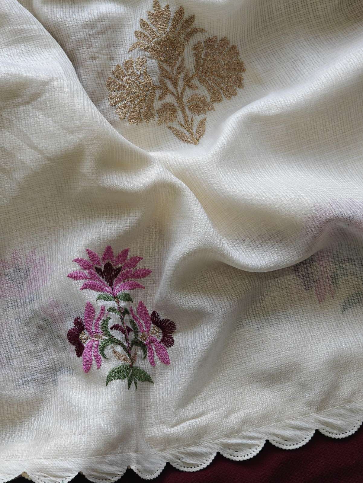 Premium Kota Doriya Saree with self-weaving chex pattern