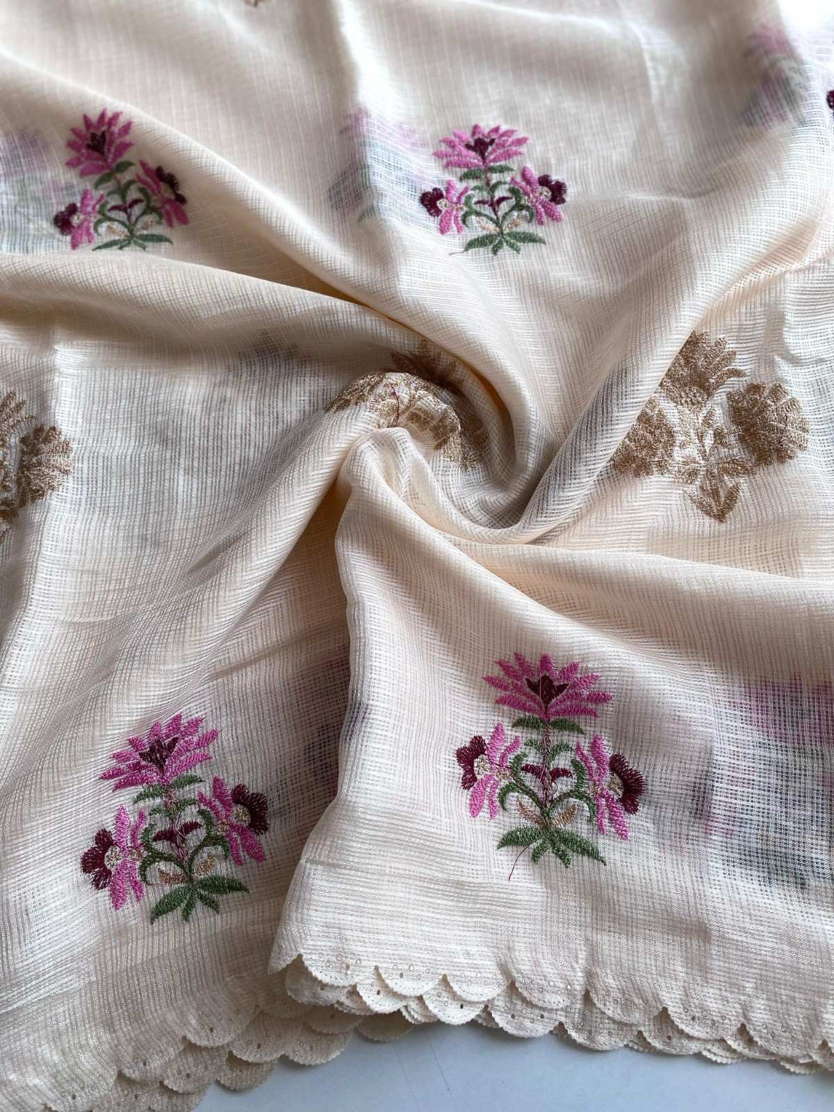 Premium Kota Doriya Saree with self-weaving chex pattern
