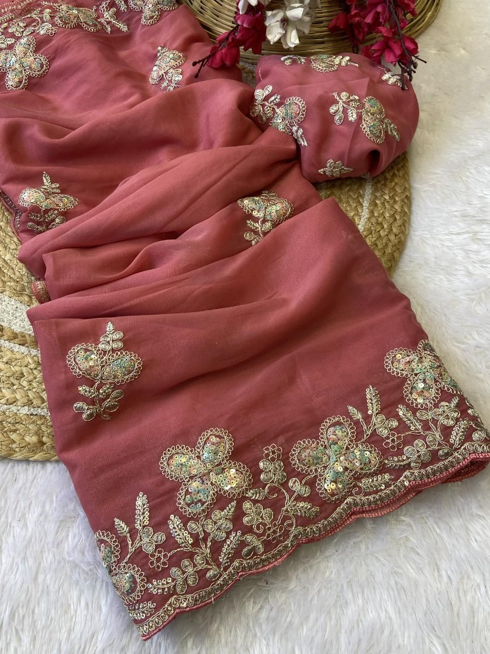 Premium Star Georgette for a graceful drape and lightweight feel