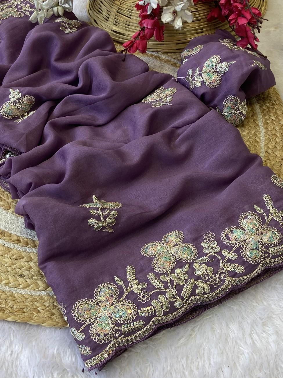Premium Star Georgette for a graceful drape and lightweight feel