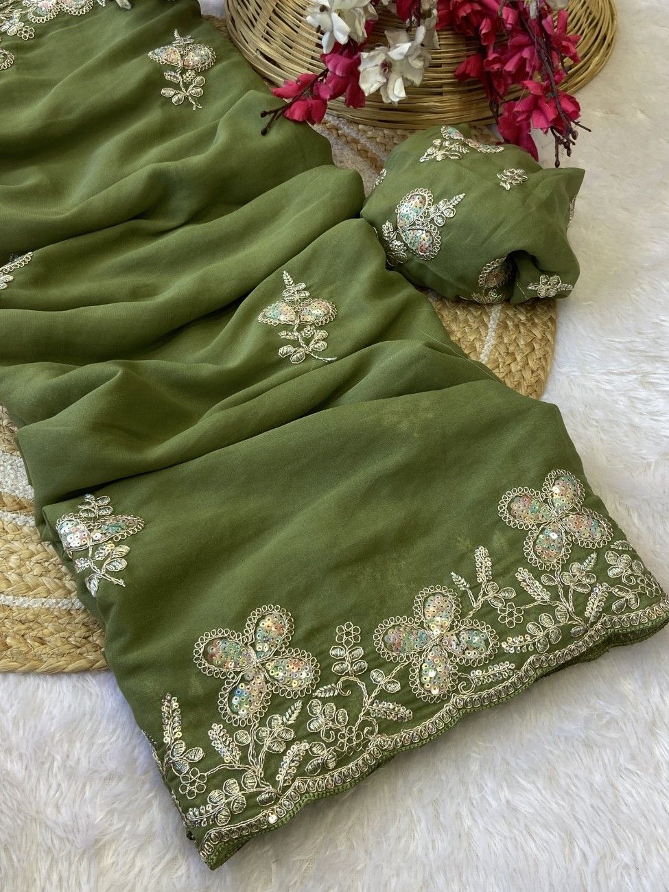 Premium Star Georgette for a graceful drape and lightweight feel