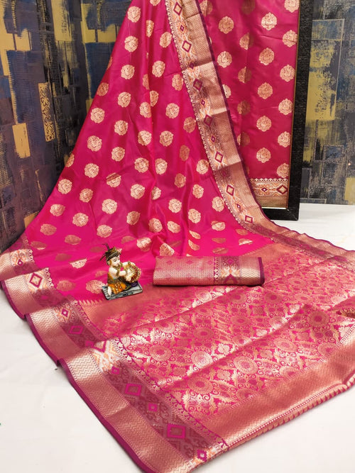 Banarasi Silk Sarees with Rich Zari Border & Weaving Work