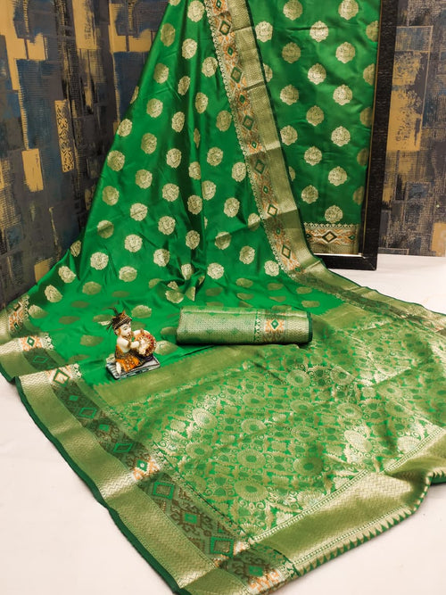 Banarasi Silk Sarees with Rich Zari Border & Weaving Work
