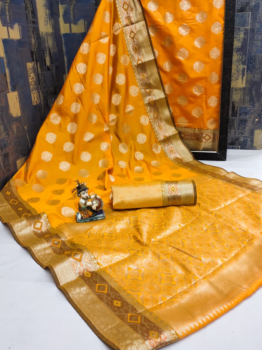 Banarasi Silk Sarees with Rich Zari Border & Weaving Work