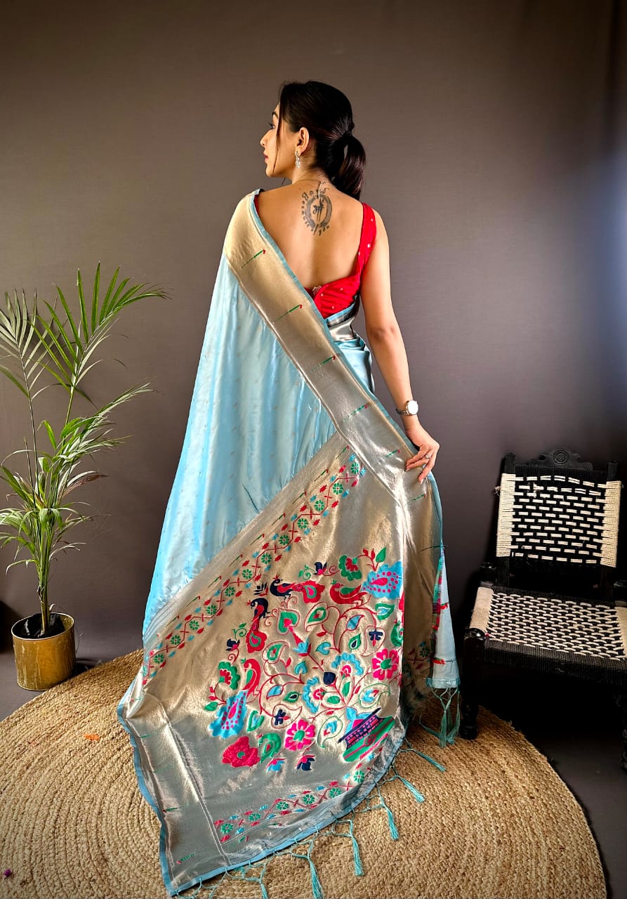 Pure Kanchipuram Silk Saree With Designer Pallu and Zari Border