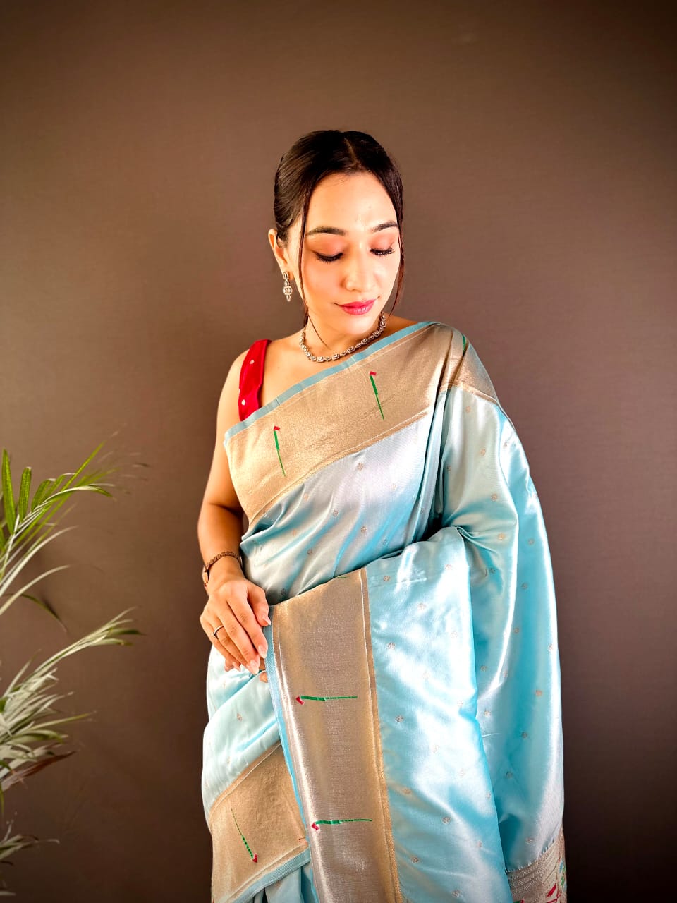 Pure Kanchipuram Silk Saree With Designer Pallu and Zari Border