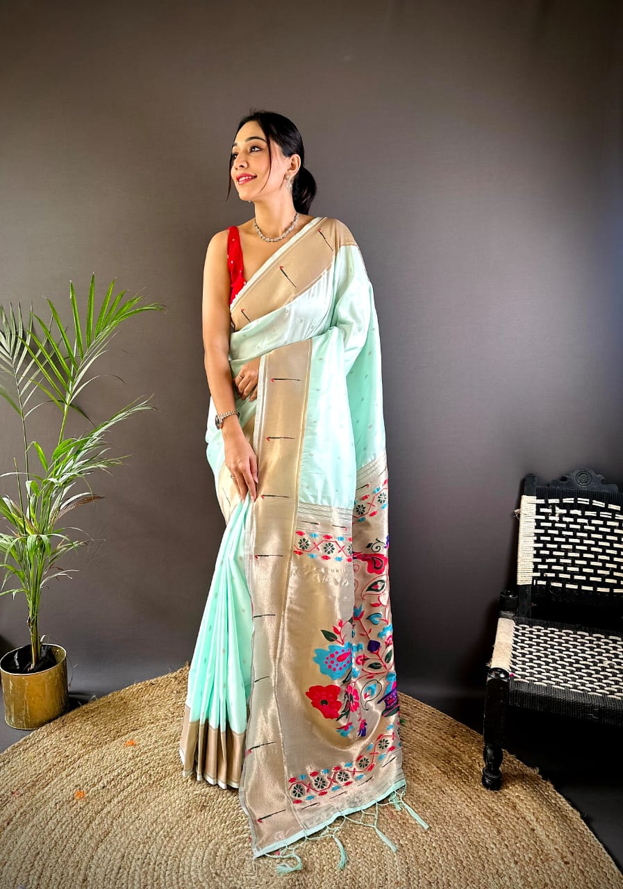 Pure Kanchipuram Silk Saree With Designer Pallu and Zari Border