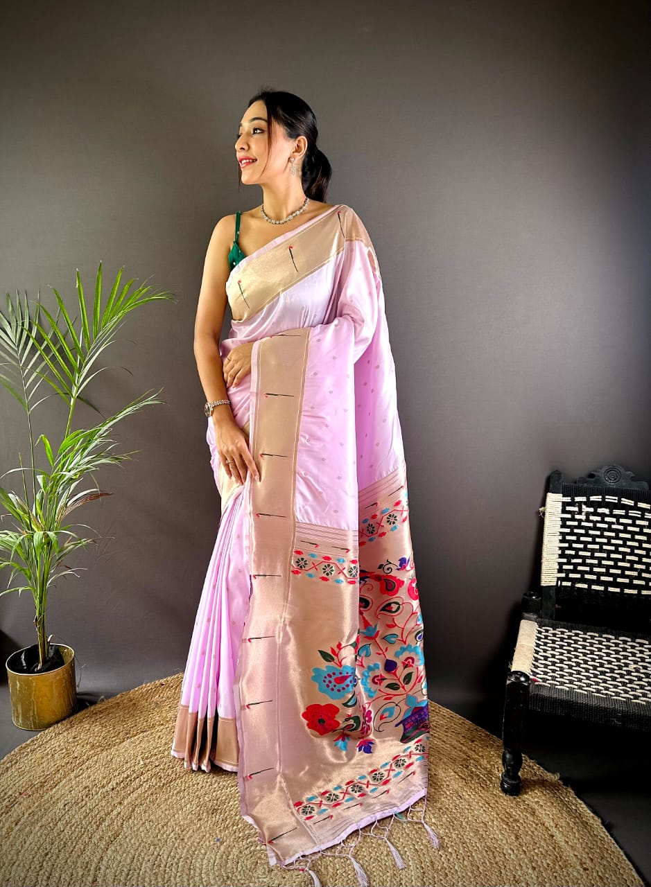 Pure Kanchipuram Silk Saree With Designer Pallu and Zari Border