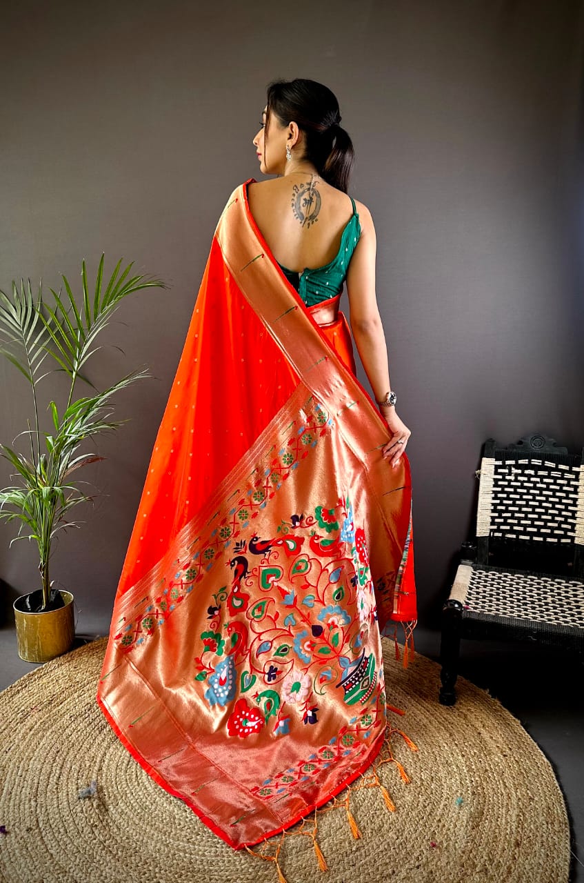 Pure Kanchipuram Silk Saree With Designer Pallu and Zari Border