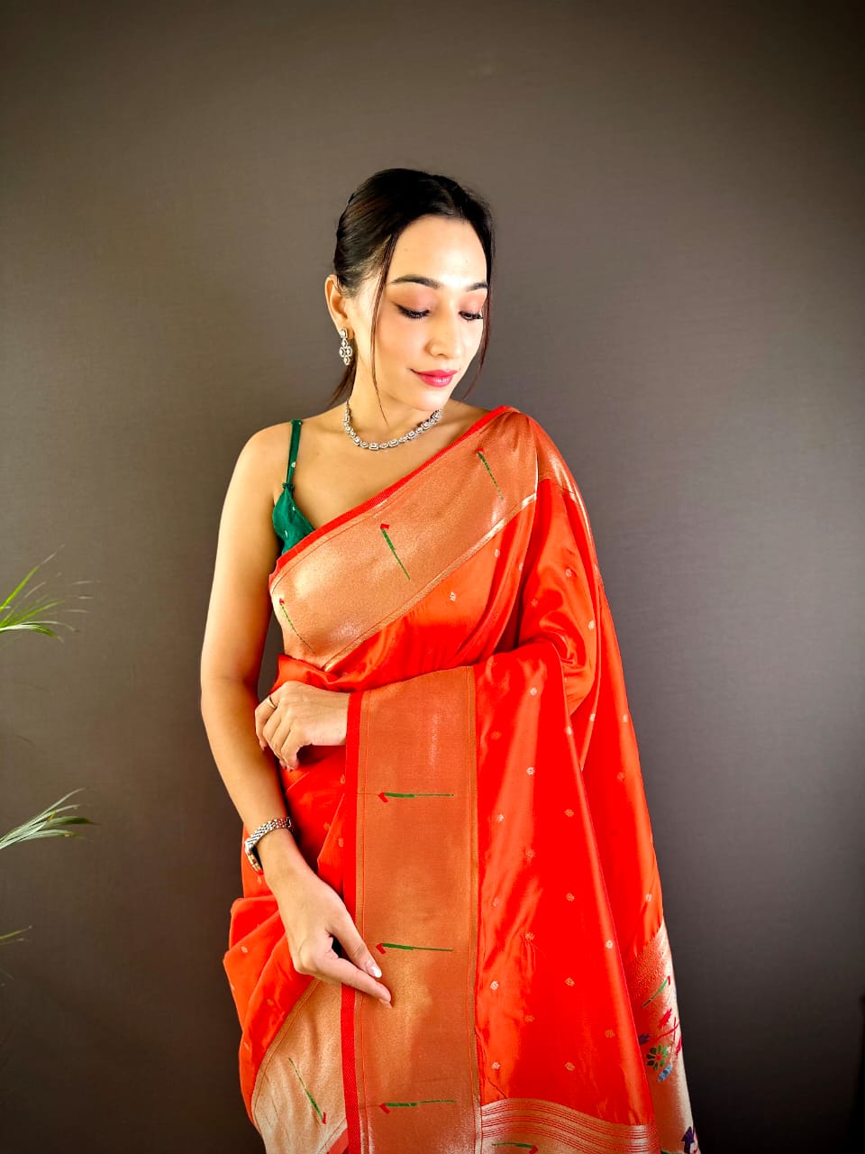 Pure Kanchipuram Silk Saree With Designer Pallu and Zari Border