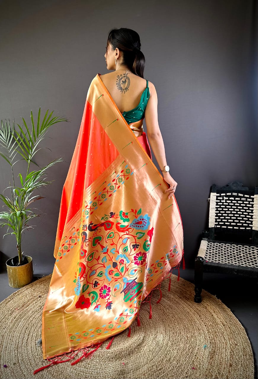Pure Kanchipuram Silk Saree With Designer Pallu and Zari Border