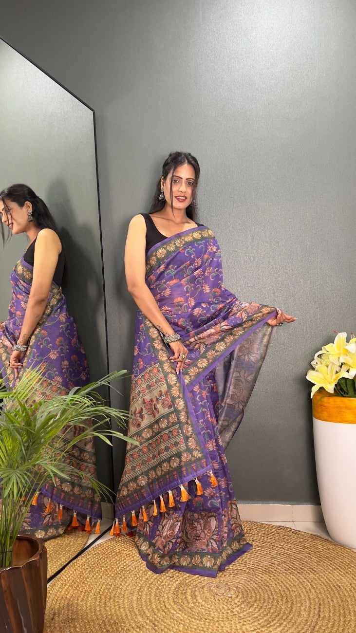Premium Hand-Crafted Chanderi Cotton Saree