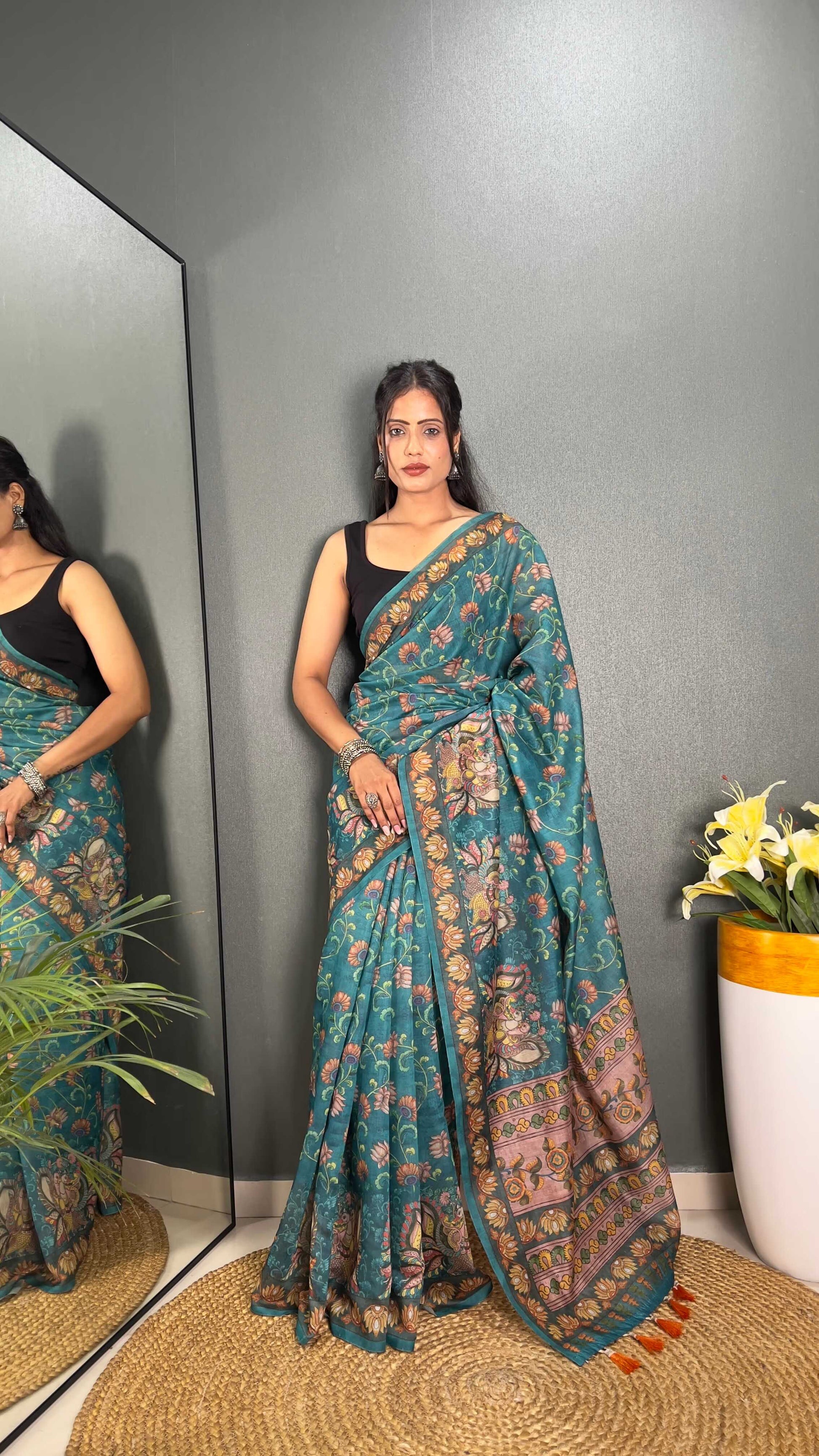 Premium Hand-Crafted Chanderi Cotton Saree