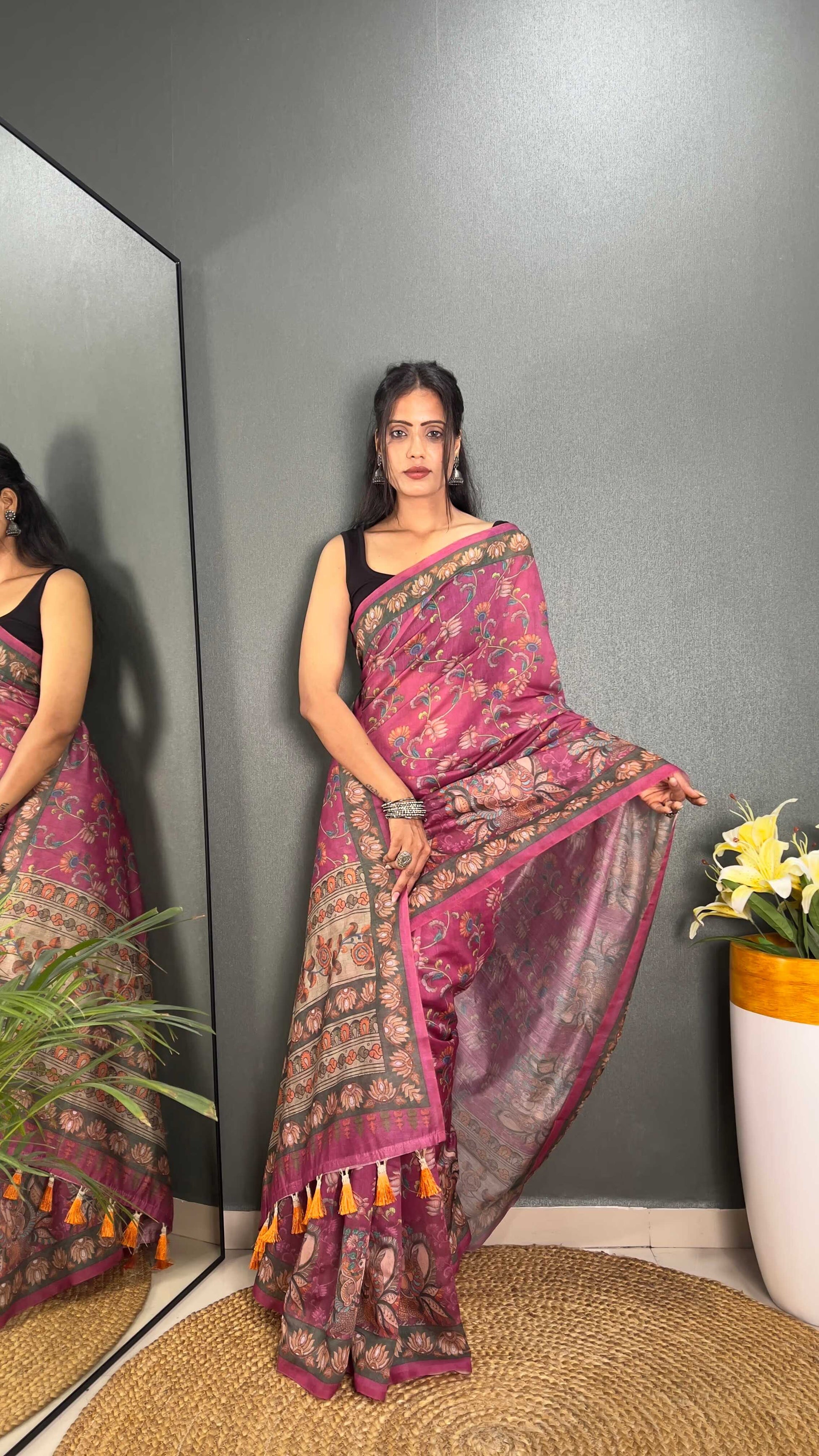 Premium Hand-Crafted Chanderi Cotton Saree