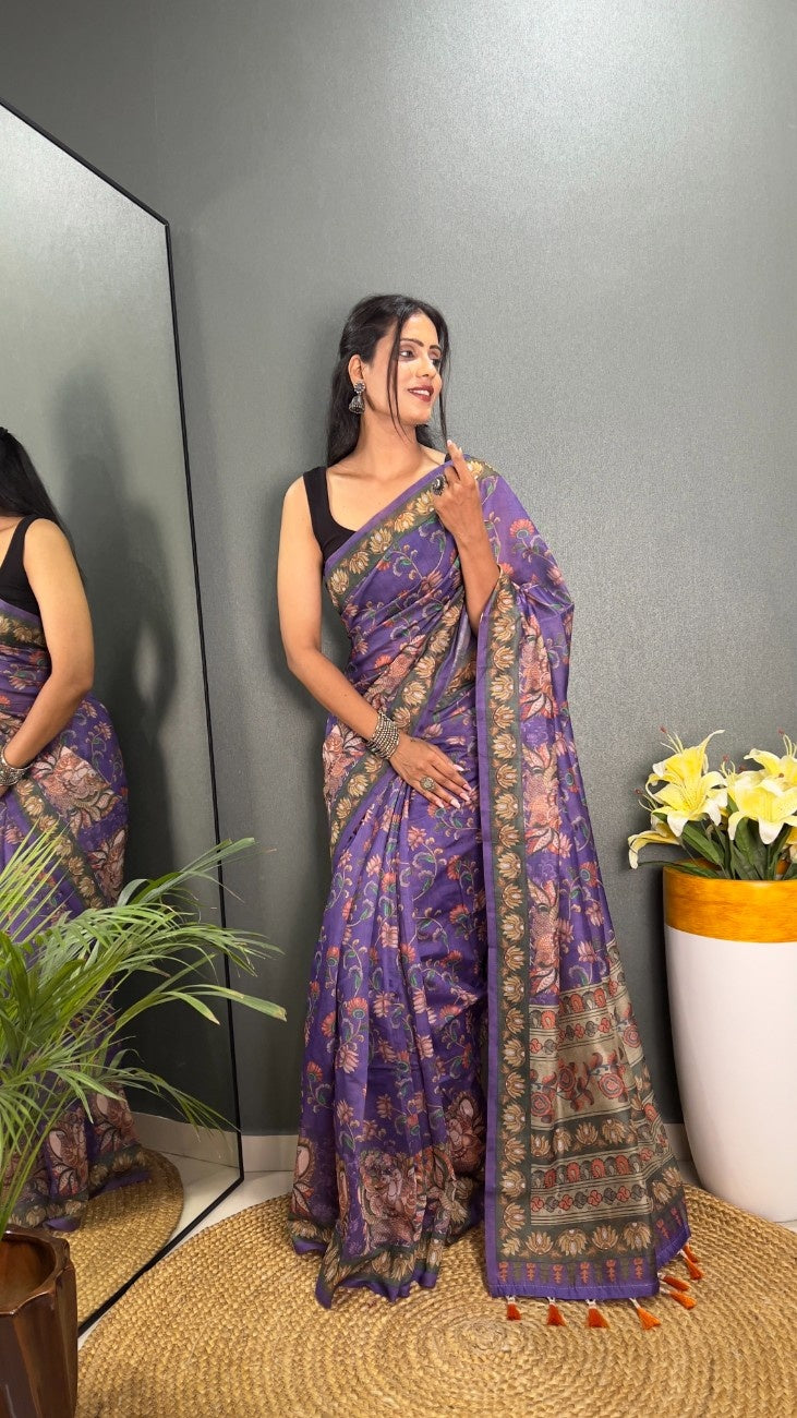 Premium Hand-Crafted Chanderi Cotton Saree
