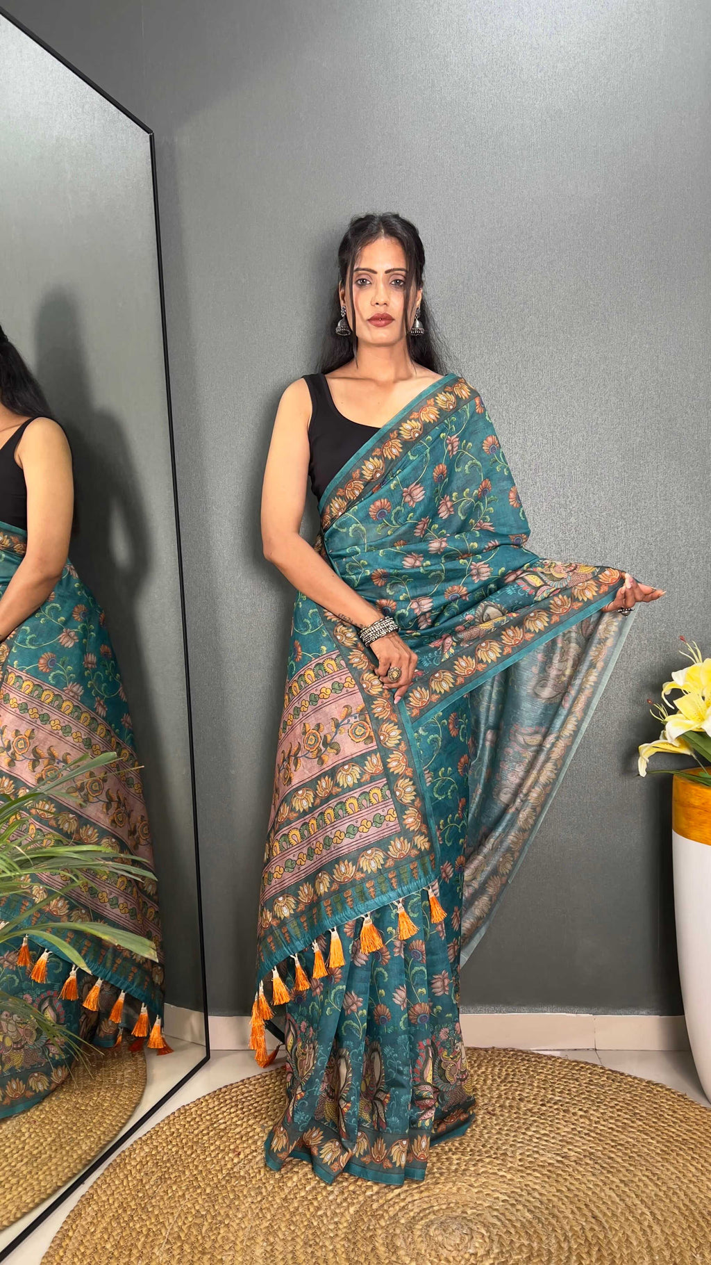 Premium Hand-Crafted Chanderi Cotton Saree