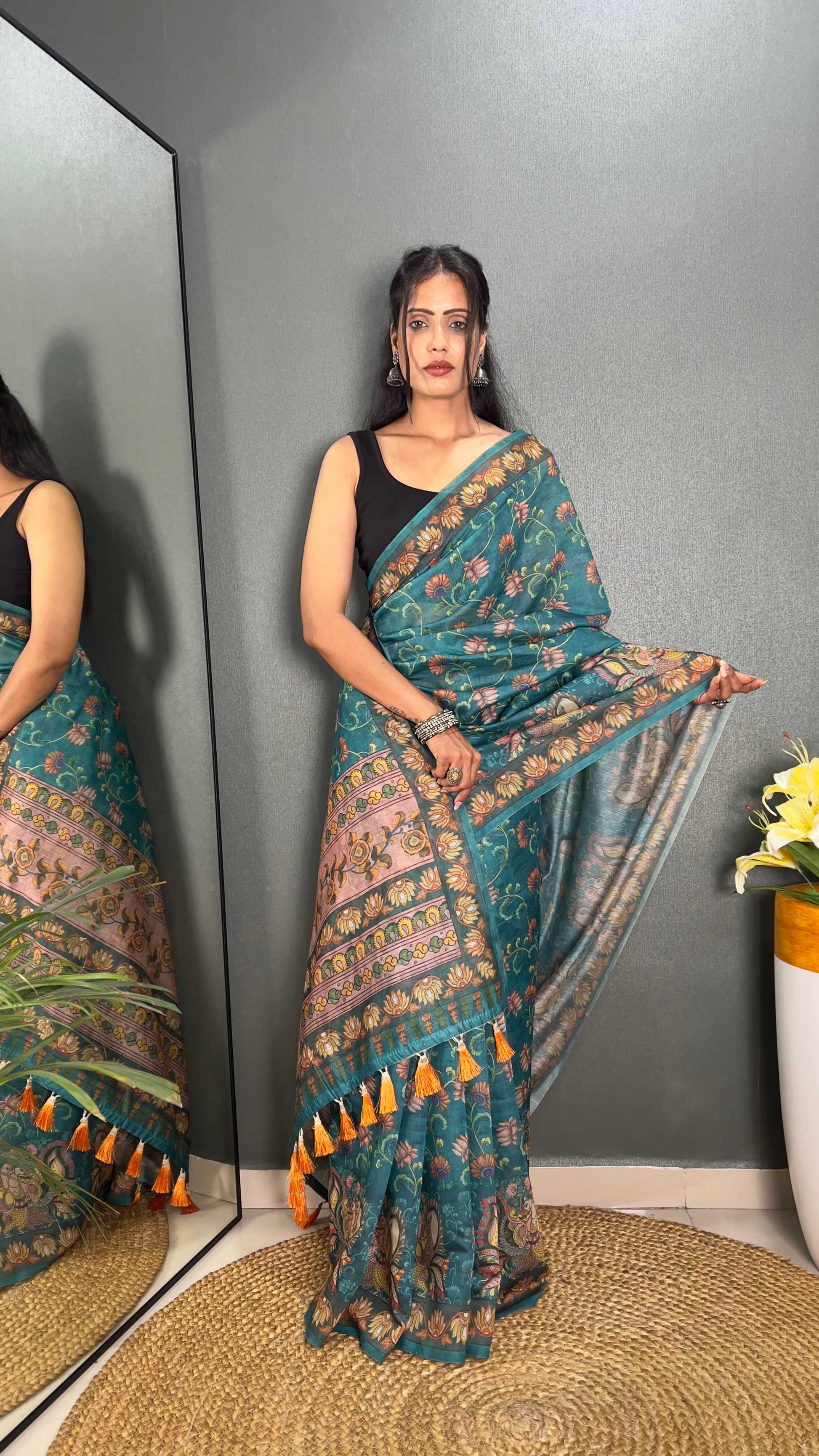 Premium Hand-Crafted Chanderi Cotton Saree