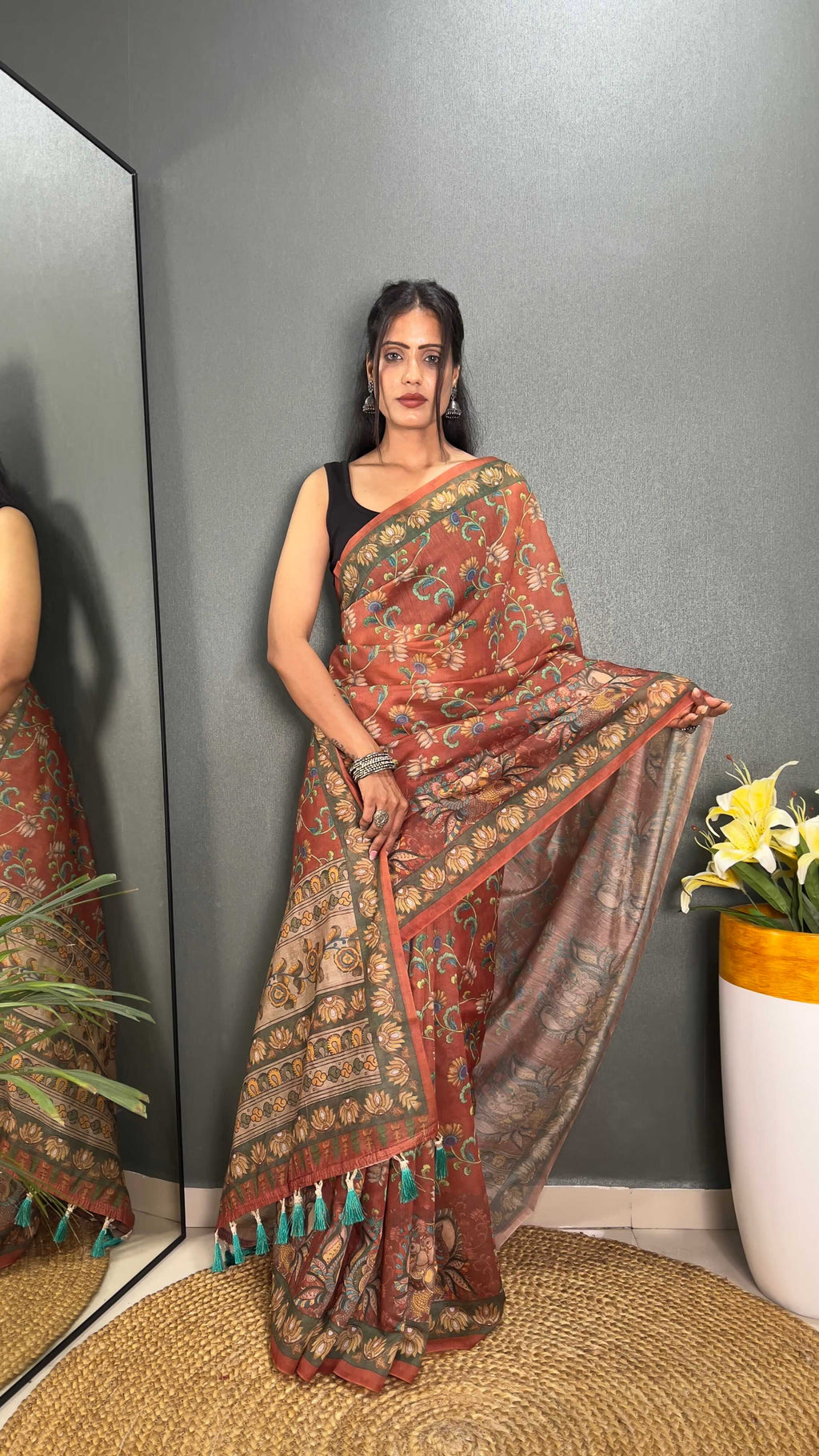 Premium Hand-Crafted Chanderi Cotton Saree