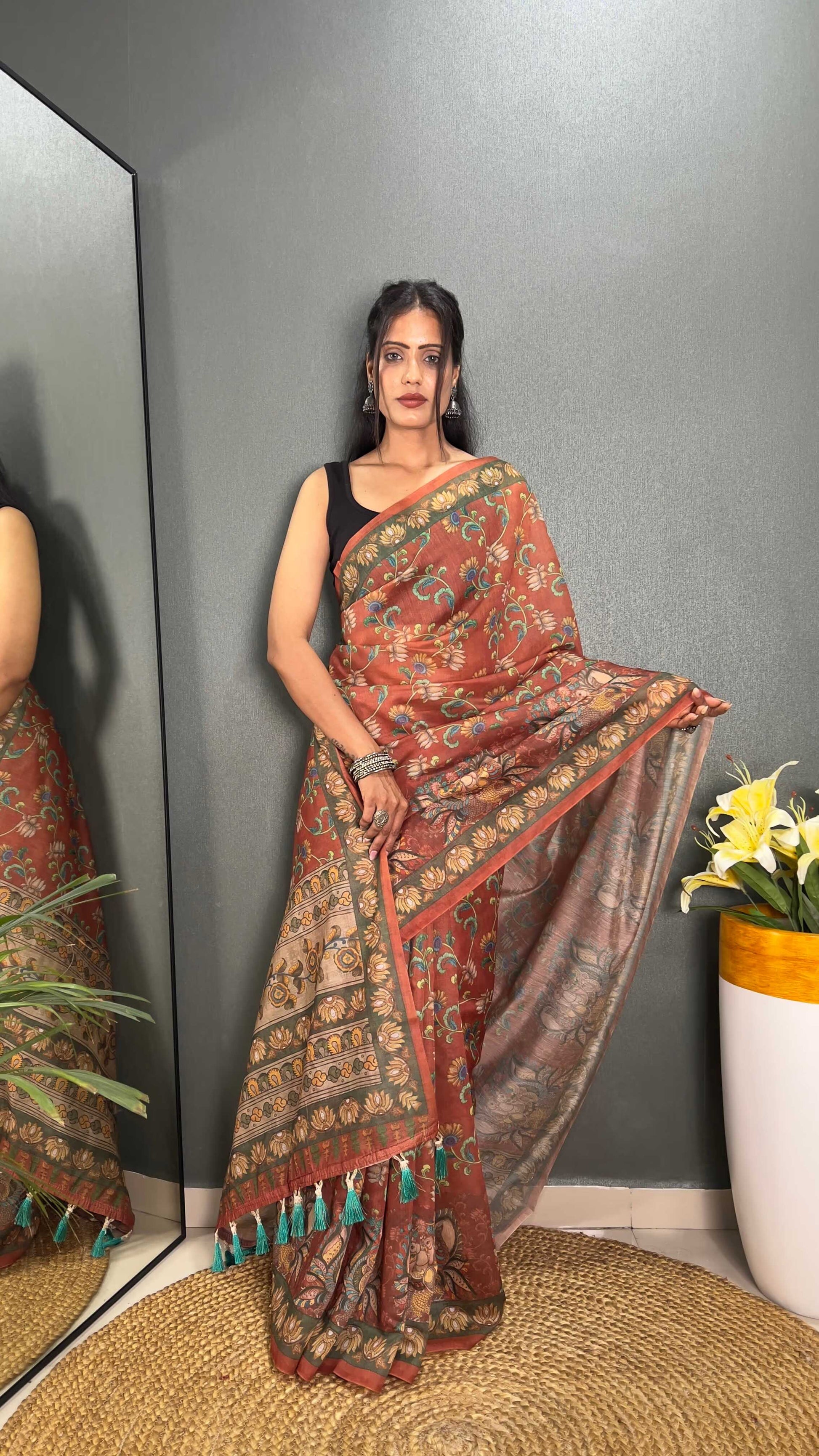 Premium Hand-Crafted Chanderi Cotton Saree