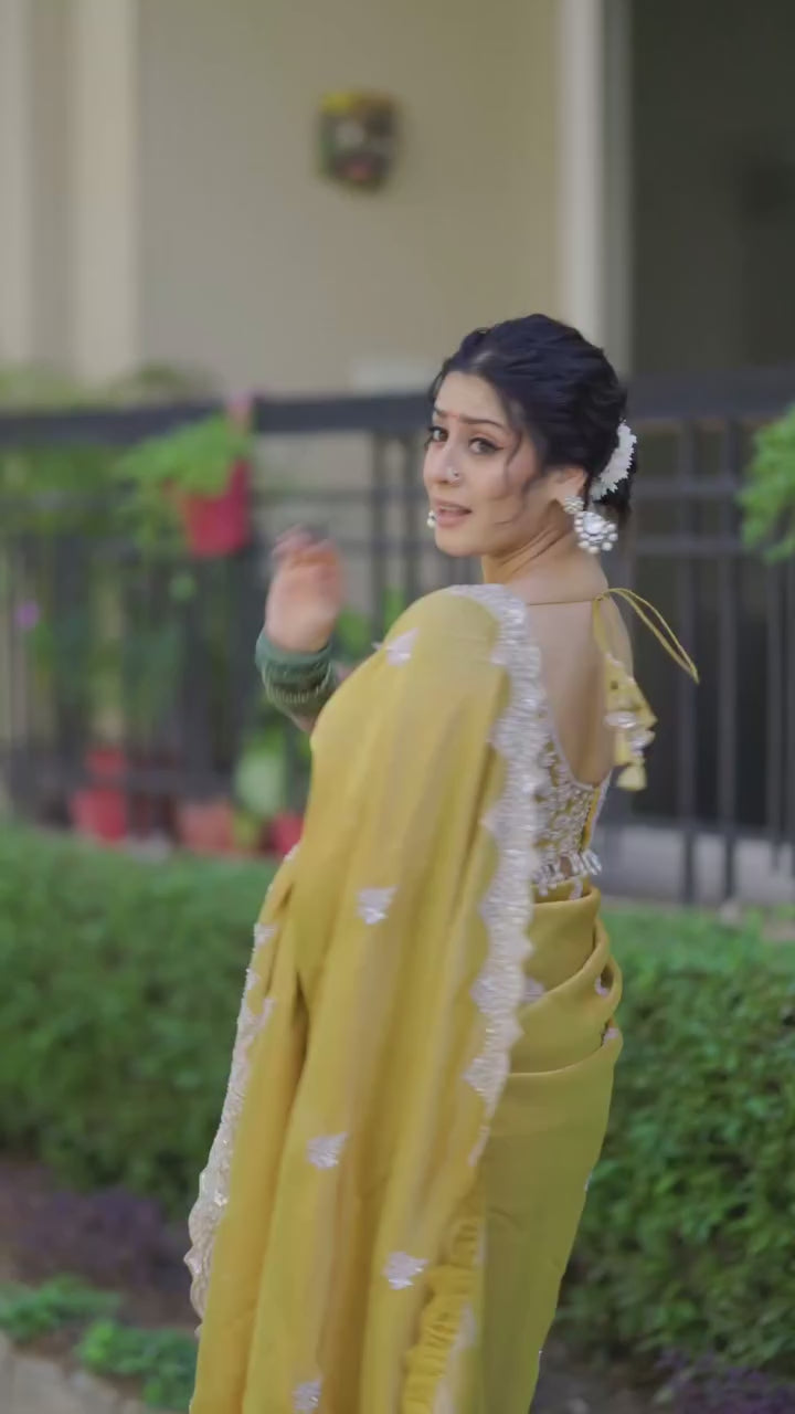 Premium Soft Gold Crush Silk Saree