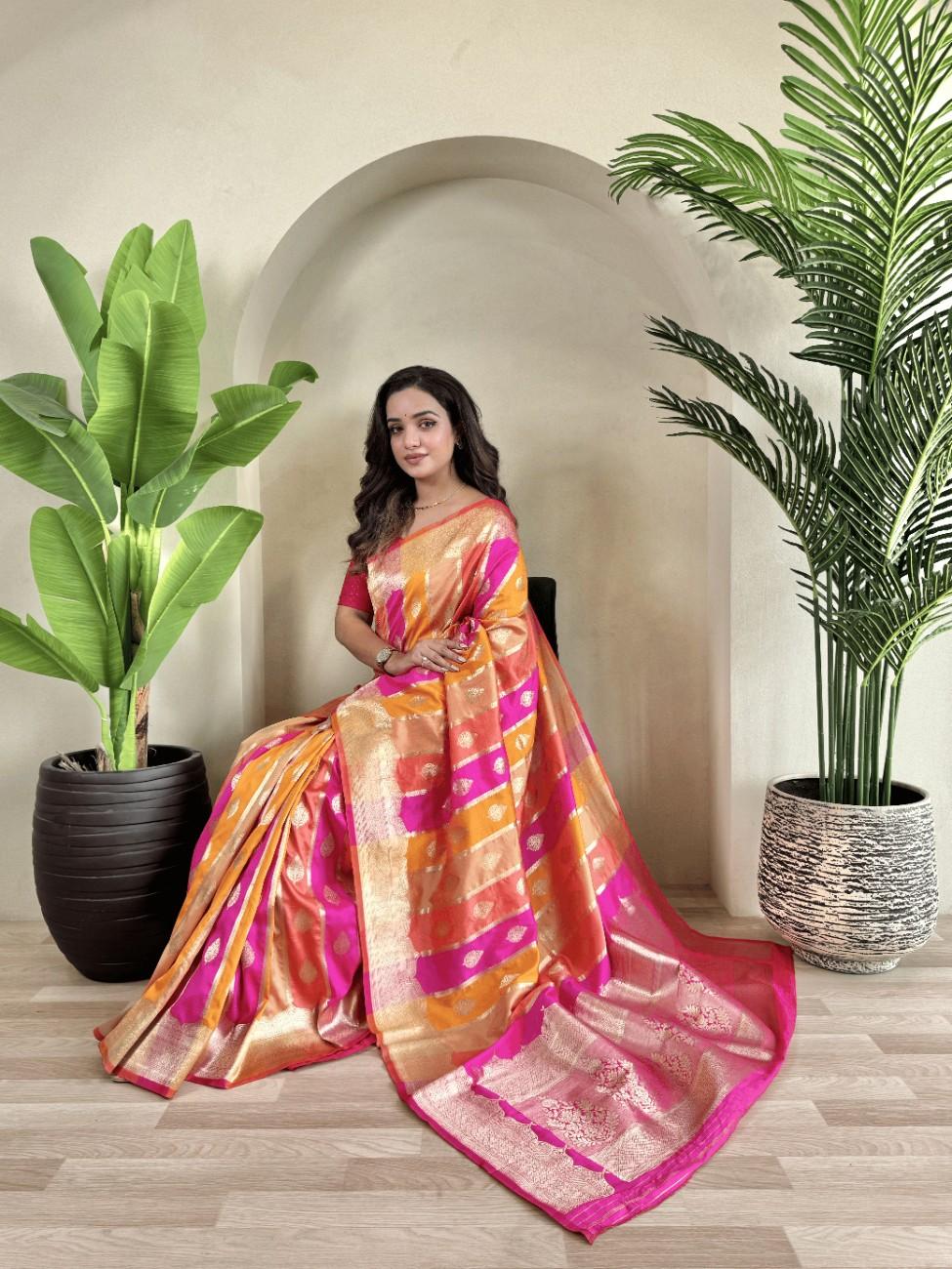 Premium Banarasi Satin Silk Saree