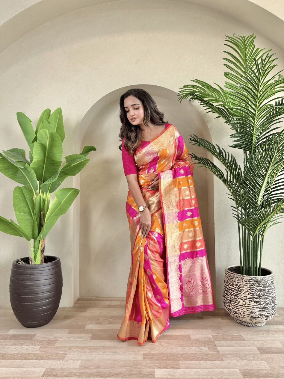 Premium Banarasi Satin Silk Saree