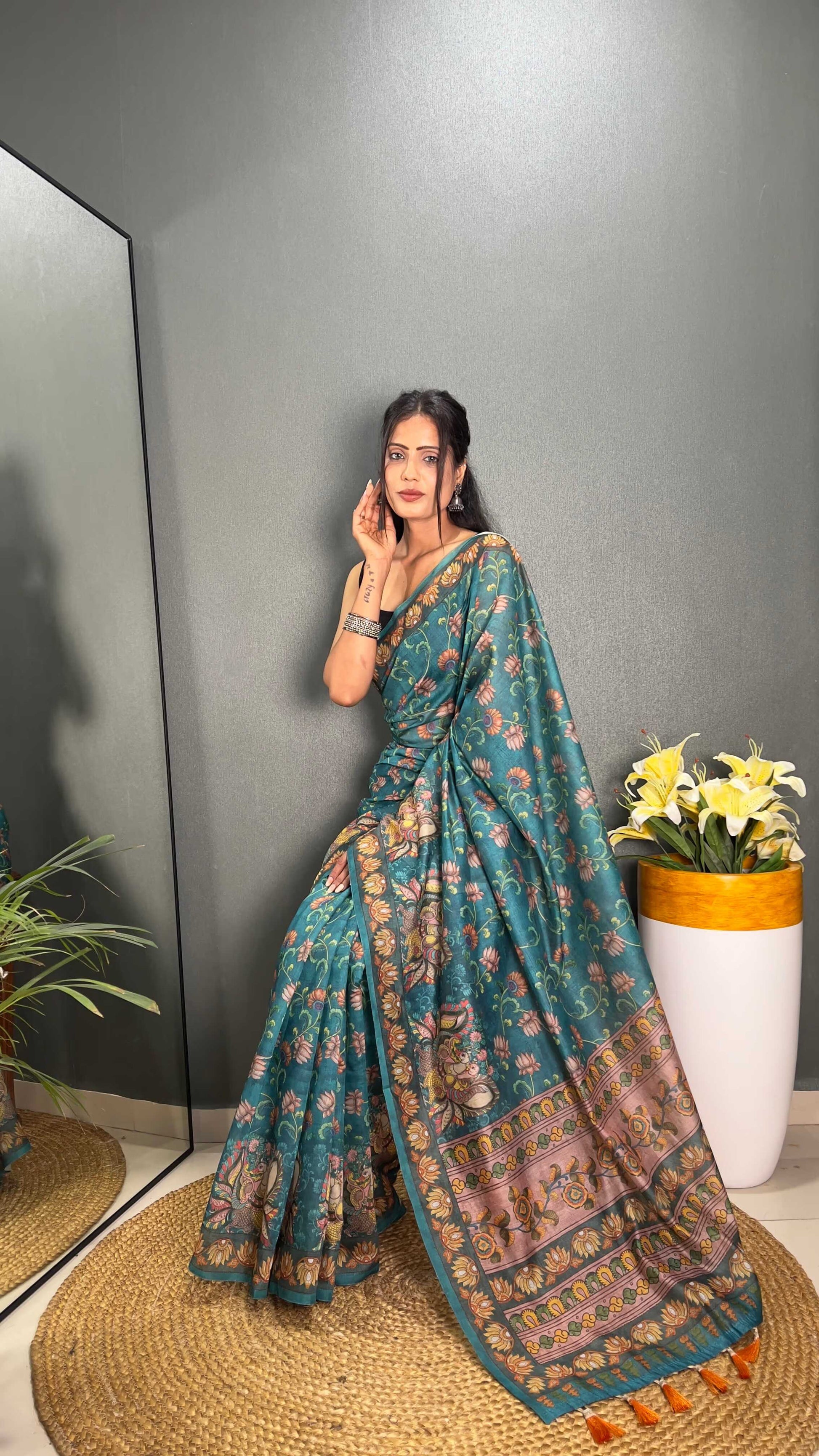 Premium Hand-Crafted Chanderi Cotton Saree