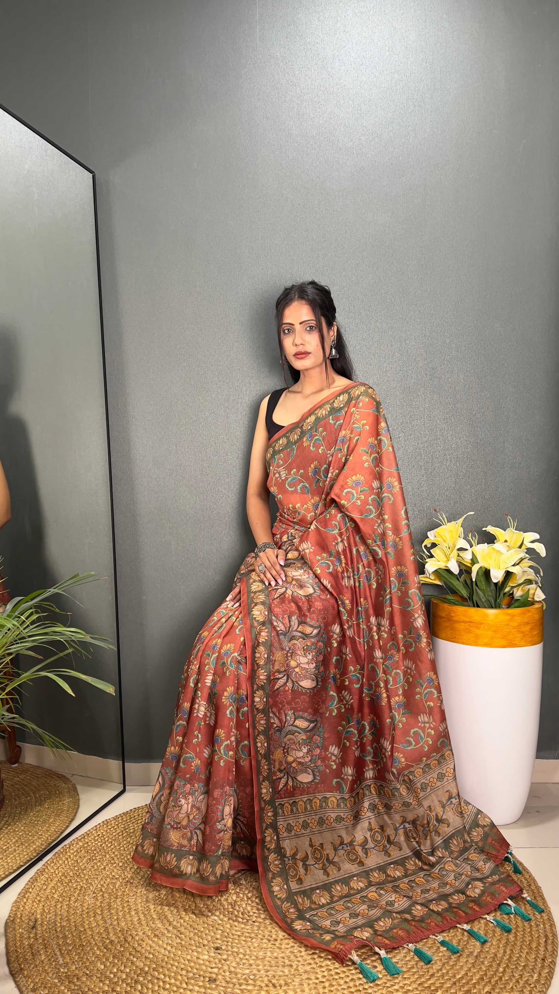 Premium Hand-Crafted Chanderi Cotton Saree